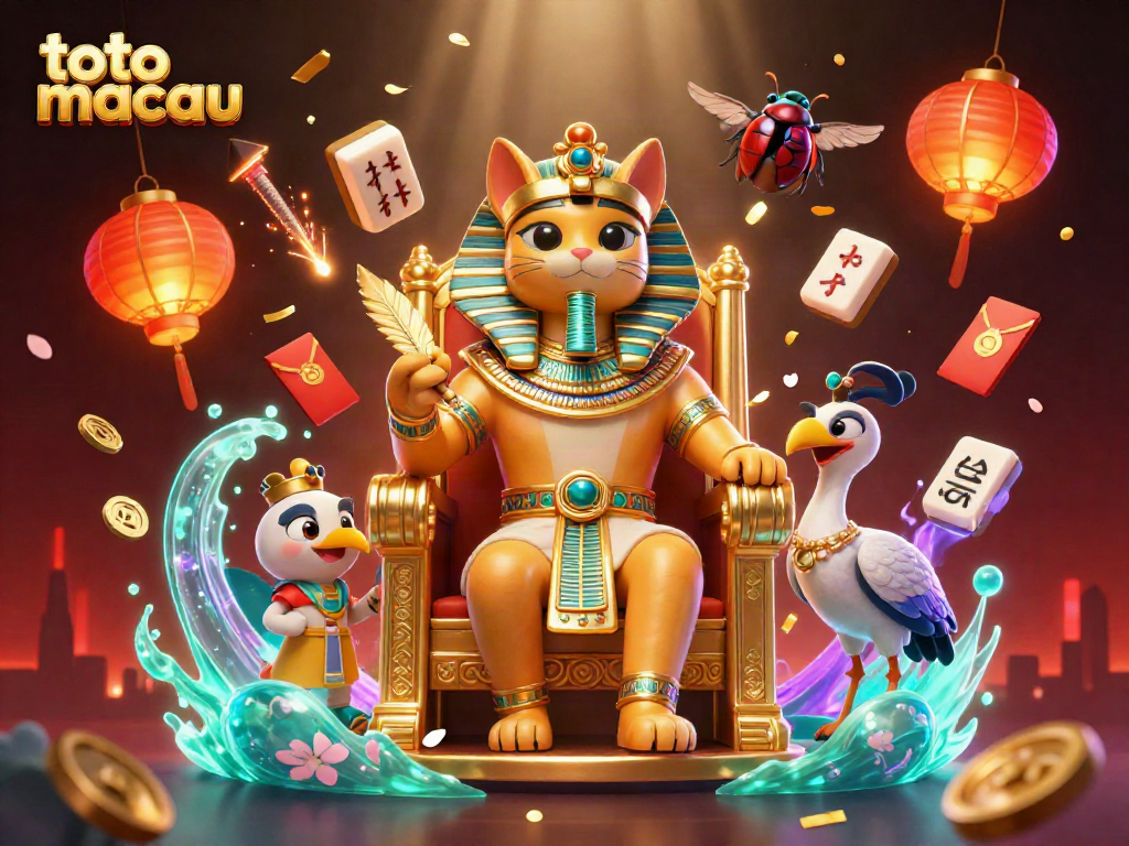 Menangkan toto macau dengan ilustrasi menarik tentang permainan kasino dan simbol keberuntungan.