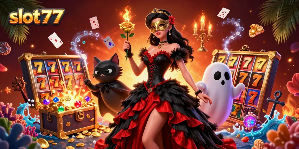 Engage with slot777's captivating slots scene featuring dynamic characters and vibrant casino elements.