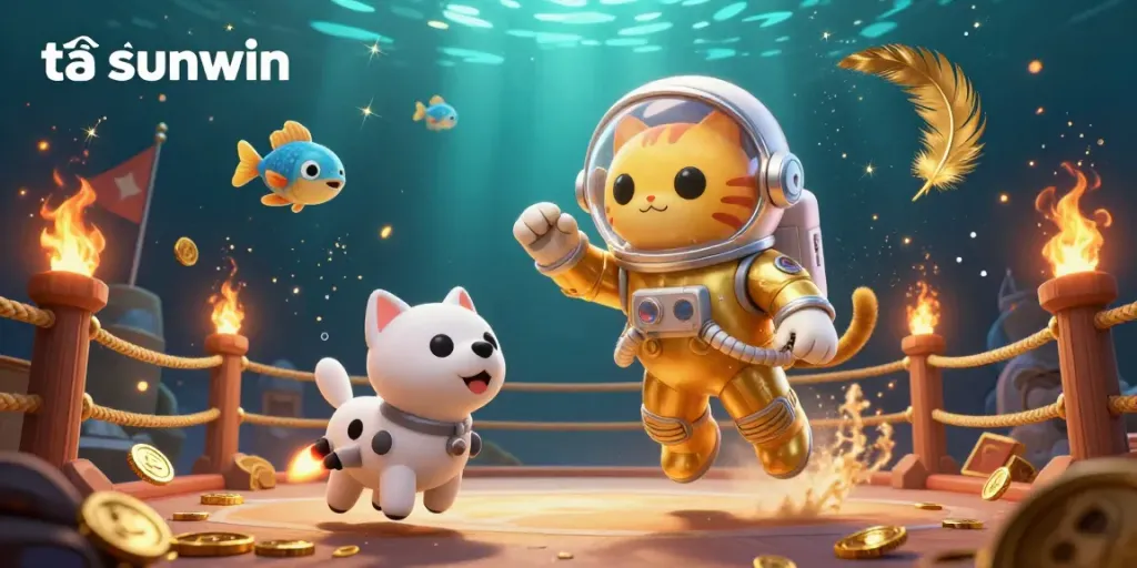 Engaging scene illustrating "tải sunwin" with vibrant gambling-themed elements and dynamic characters.