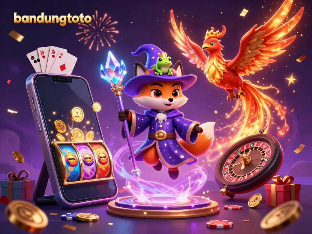 Experience thrilling gaming action with bandungtoto's mystical characters in a dynamic casino scene.