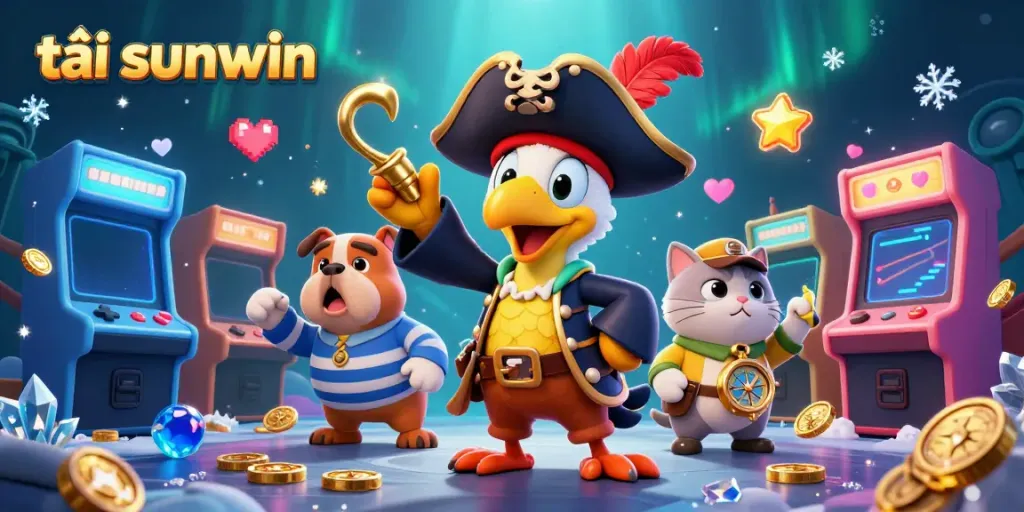 Engage with tải sunwin through vibrant 3D casino adventure featuring a pirate captain and arcade elements.