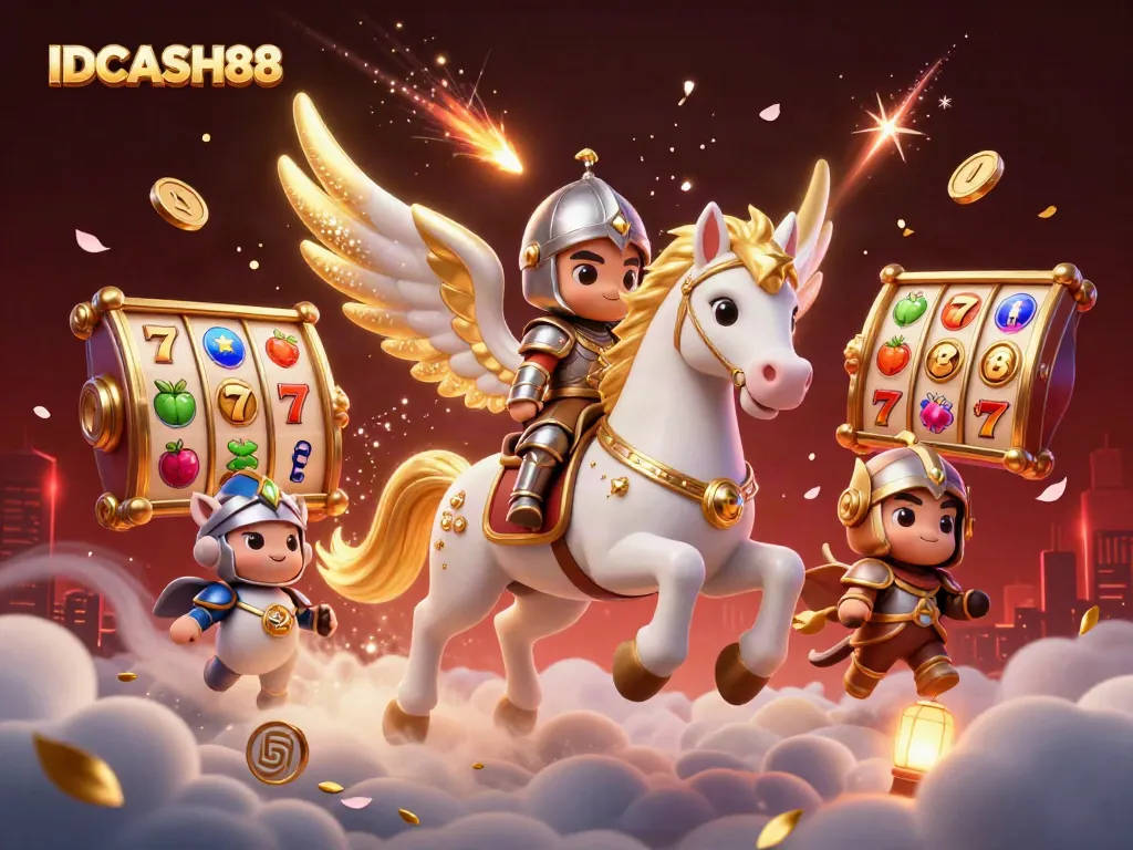 Play slots at IDCASH88 with engaging characters and luminous elements, enhancing your gaming experience.
