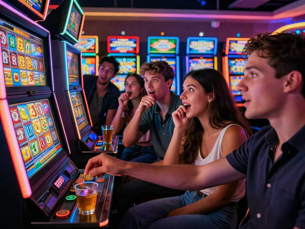 Satu spin mengasyikkan di NAGAHOKI303 dengan teman-teman yang antusias menanti hasil permainan slot.