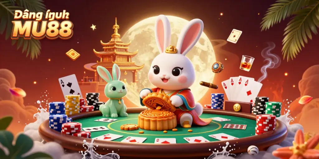 Experience the thrill of Đăng nhập MU88 with vibrant casino elements and interactive characters.