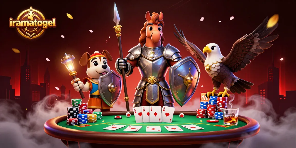 Engage in thrilling games with the iramatogel 3D illustration featuring poker action and vibrant casino elements.