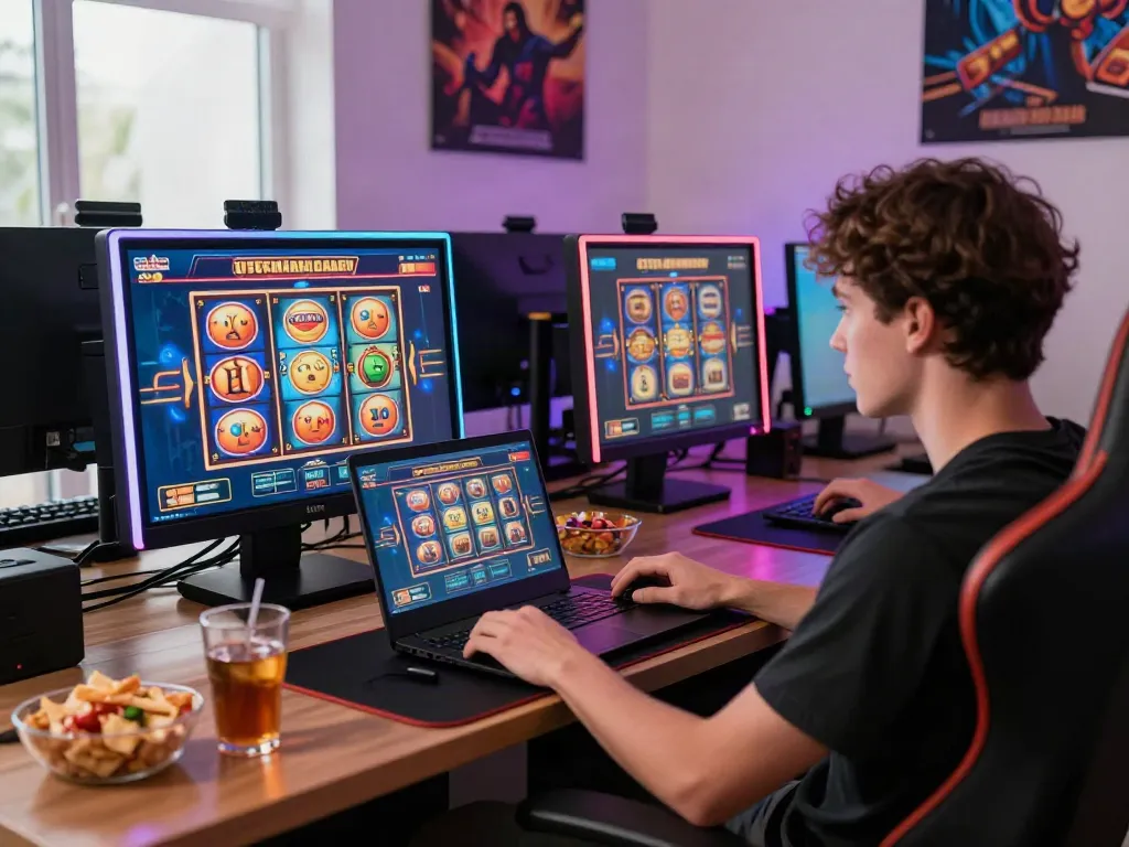 Engaging slot online gaming scene with vibrant visuals and cozy atmosphere.