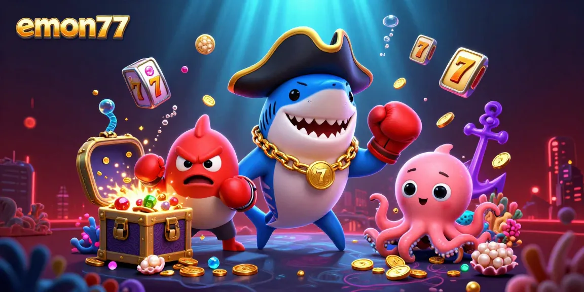 Experience thrilling action at emon77 with a pirate-themed underwater adventure featuring cartoon characters and vibrant casino elements.