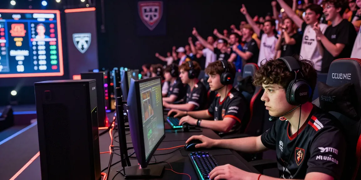 Gamer berkompetisi di arena IMBAJP dengan atmosfer dinamis dan teknologi canggih.